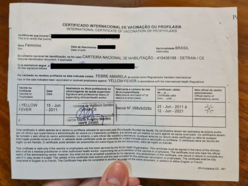 Certificado Internacional de Vacinação ou Profilaxia (CIVP)